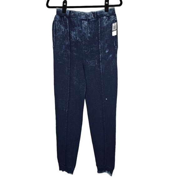 7 For All Mankind Girl XL Faux Denim Jogger Cotton Lounge Athleisure Distressed - Picture 1 of 6